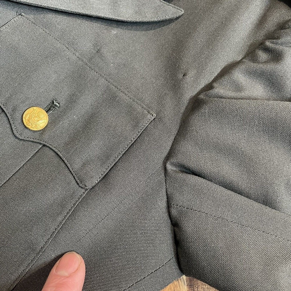 US Military Jacket Enlisted Uniform Coat Patches‎ Pins Wool Blend Vintage 35R - Picture 10 of 13